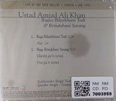 Ustad Amjad Ali Khan - Ragas Bilaskhani Todi & Brindabani Sarang (CD)